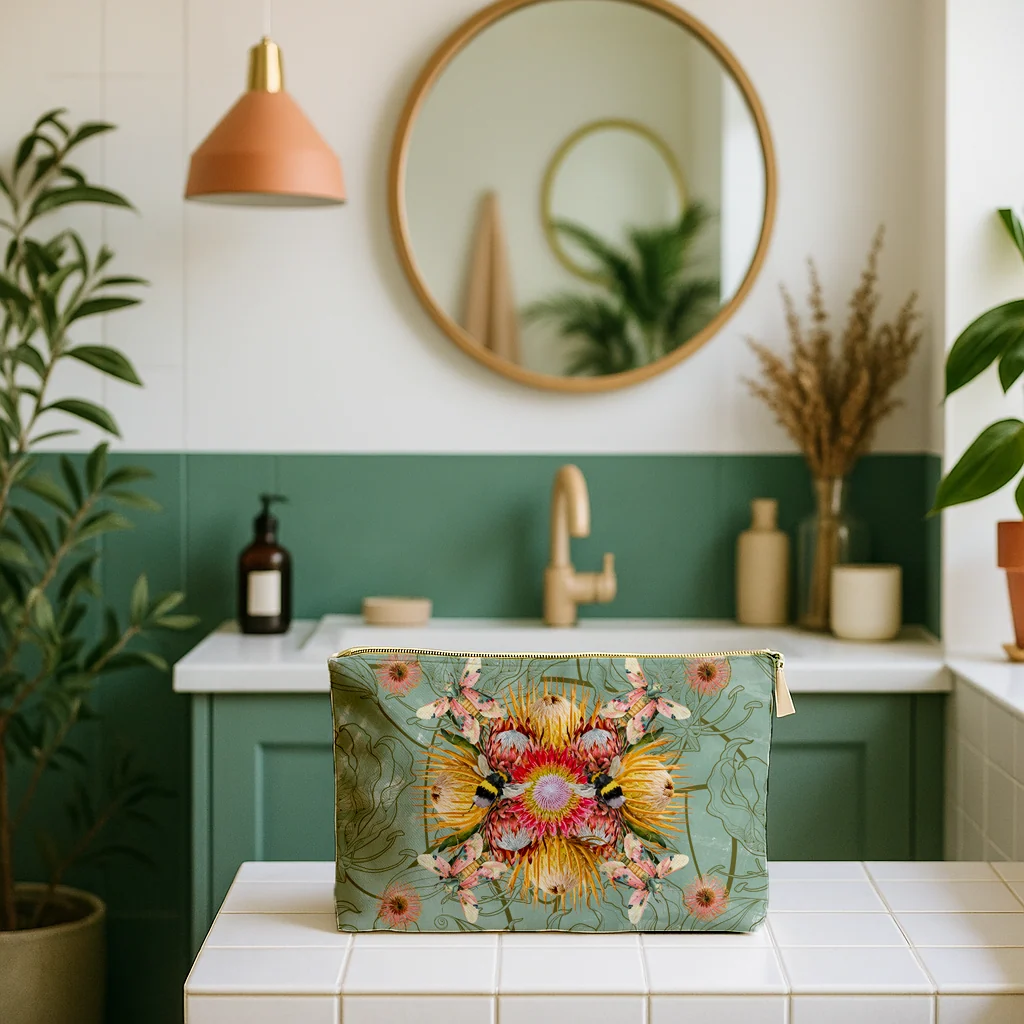 The Protea Bouquet|Cosmetic Pouch 16 x 21 cm