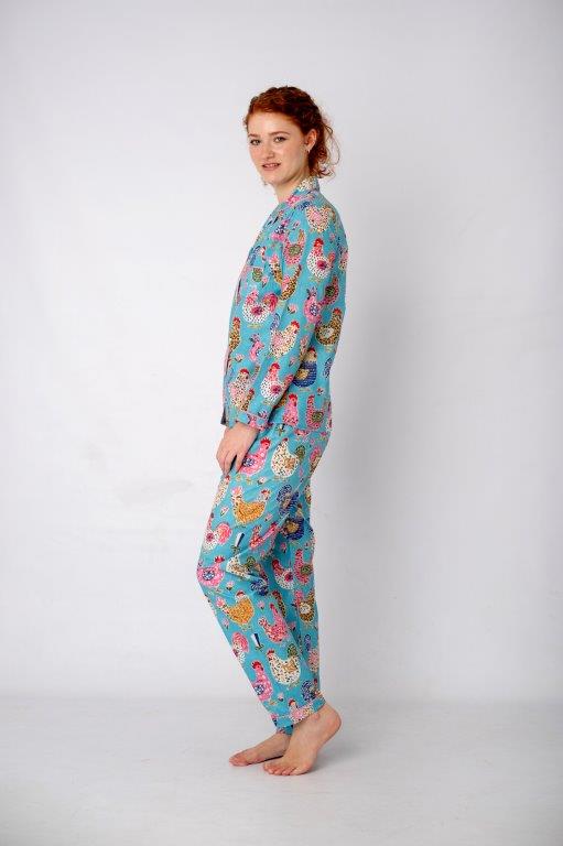 Classic PJ |Long Sleeve Top and Long |Pant Chickens| 100% Indian Cotton
