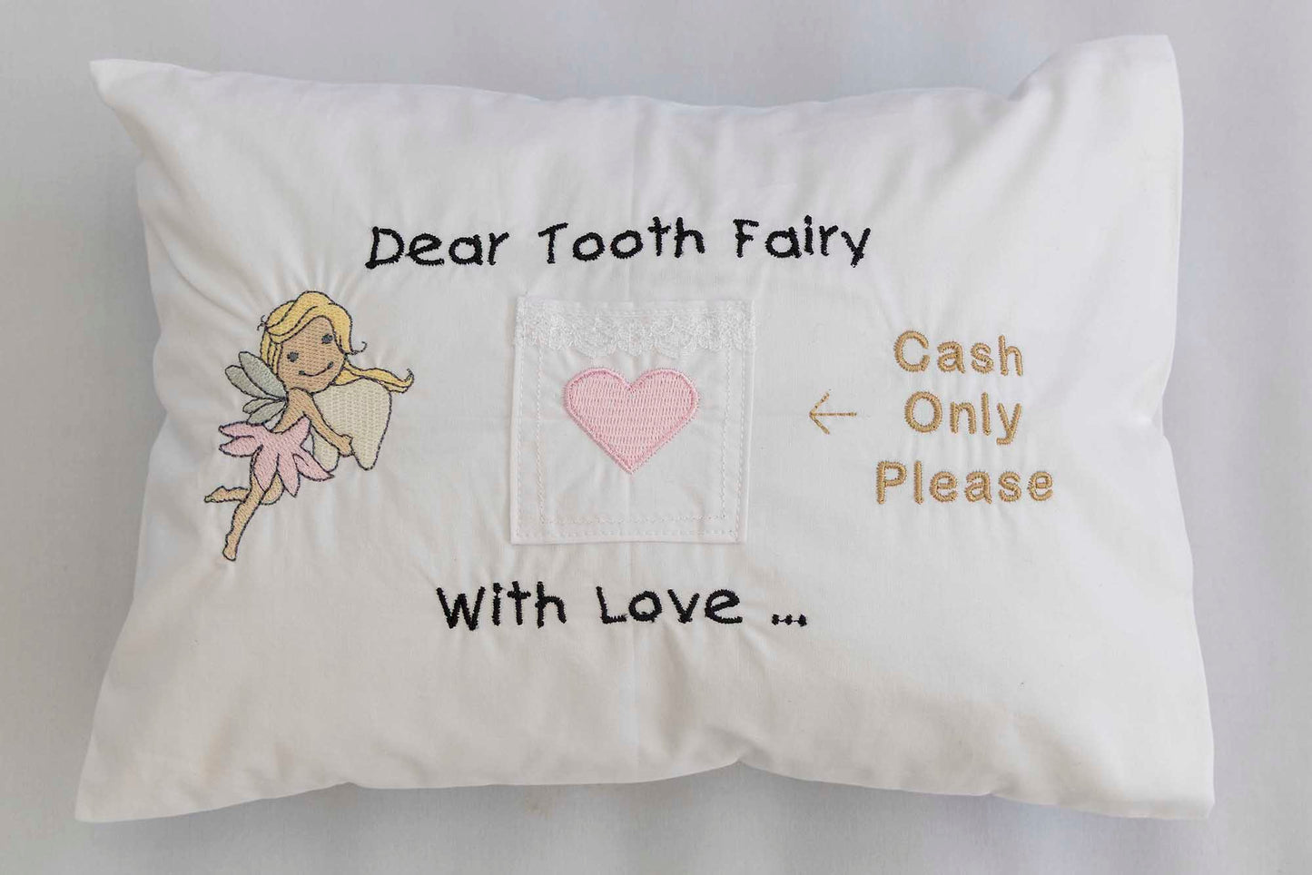Dear Tooth Fairy Pink fairy with tooth