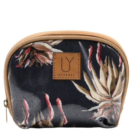 Make Up Pouch - Navy Aloe