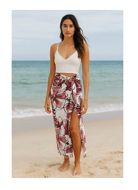 Sarong | Maroon Floral