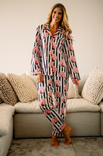 Load image into Gallery viewer, Pink Peacock 100% Indian Cotton Pjs - Long Sleeve Top and Long Pant
