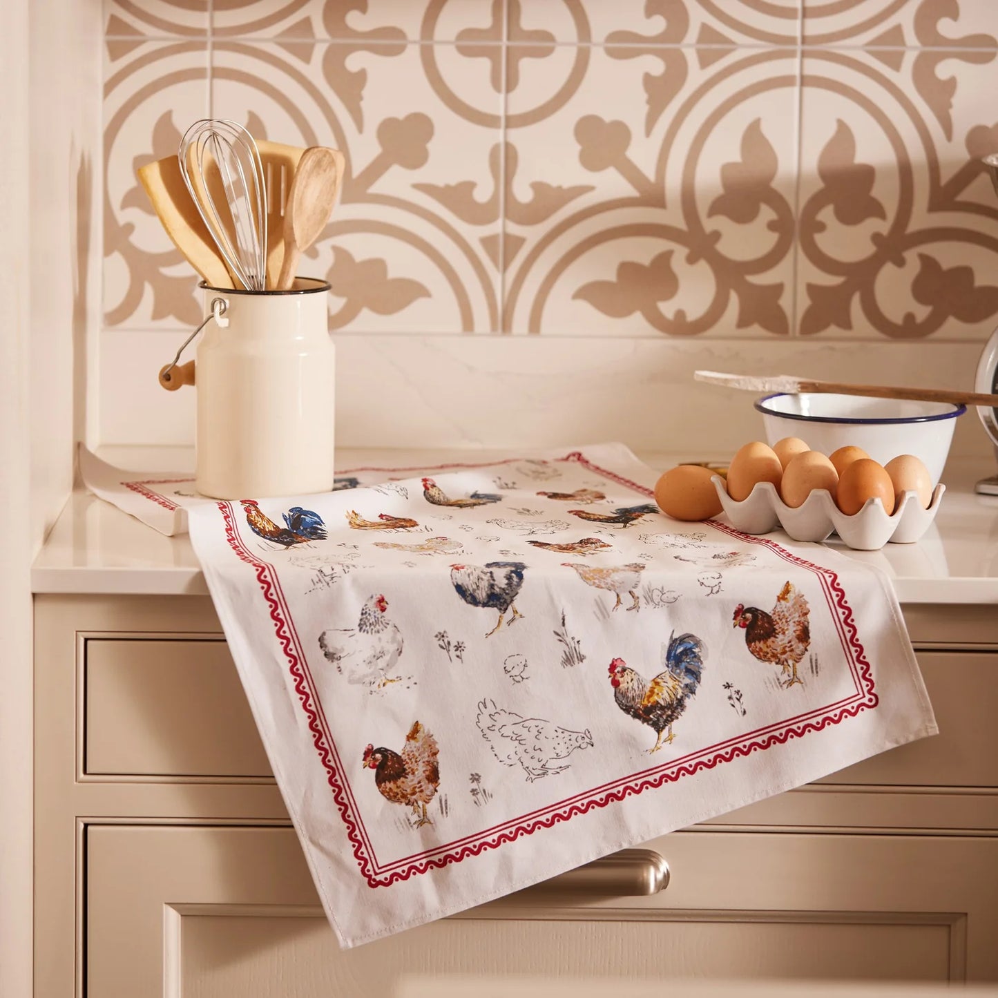 Farm Birds Tea Towel
