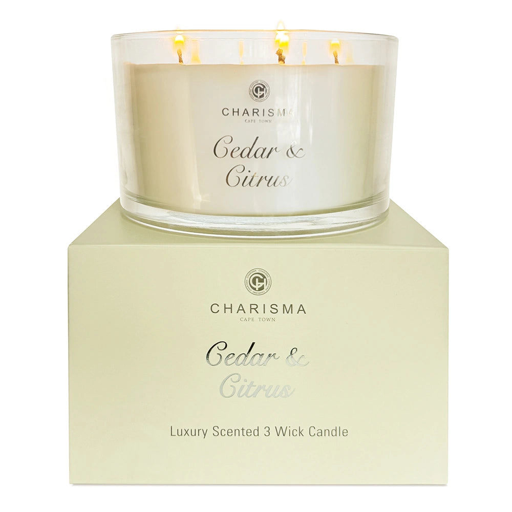 Cedar and Citrus 3 Wick Candle