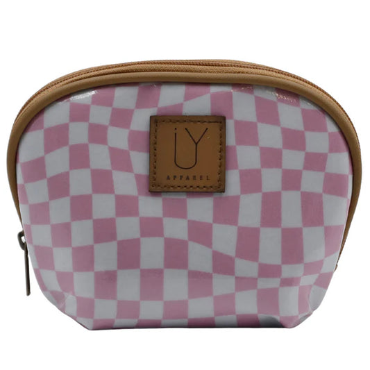Make Up Pouch - Warped Check Pink