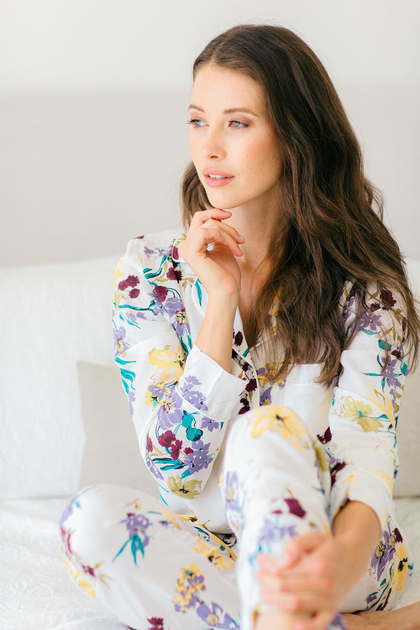Long Sleeve Top & Pant | Pretty Plum Floral | 100% Rayon