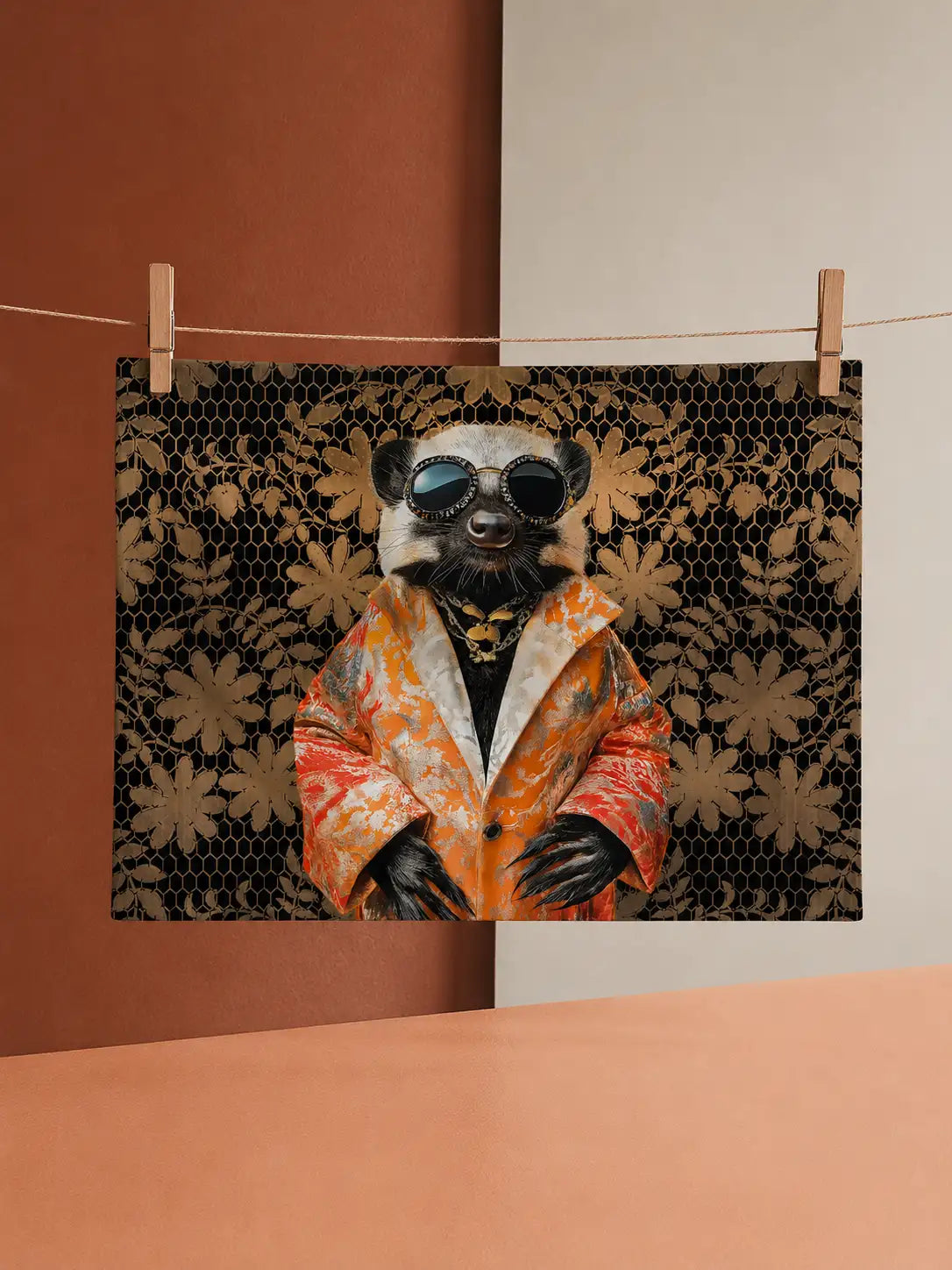 The Tourist Honey Badger | Tea Towel 64 x 44 cm