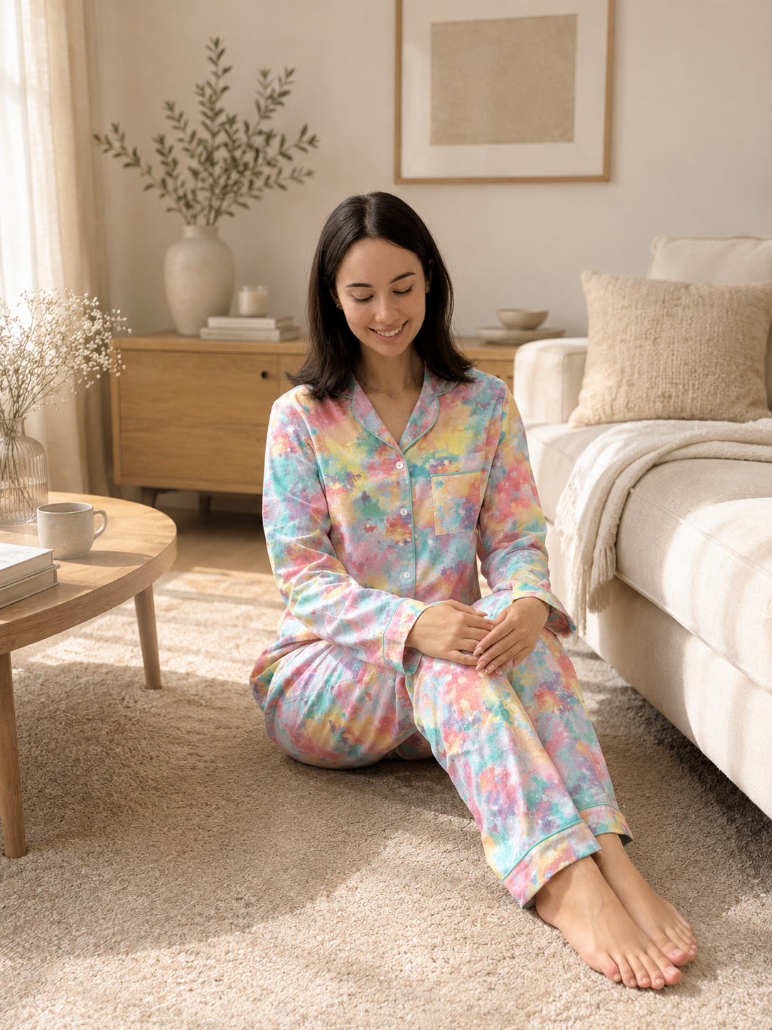 Classis PJ| Long Sleeve Top and Pants | Candy Floss | 100% Cotton Flannel