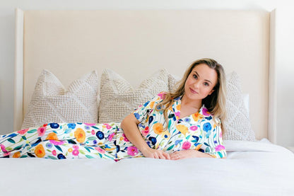 Short Sleeve Top & Ankle Length Pant | Poppy Fields | 100% Rayon