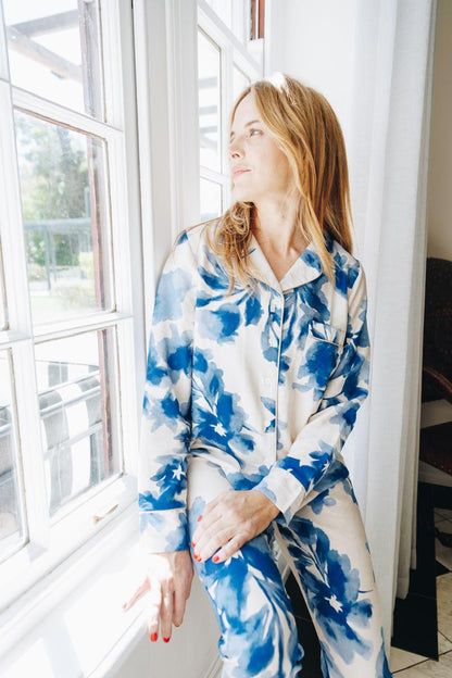 Long Sleeve Top & Long Pant | Moonlight Floral | 100% Rayon