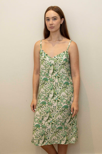 Chemise| Green Floral | 100% Rayon