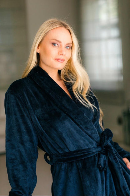 Waltz Gown | Navy Plush Fleece