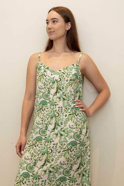 Chemise| Green Floral | 100% Rayon