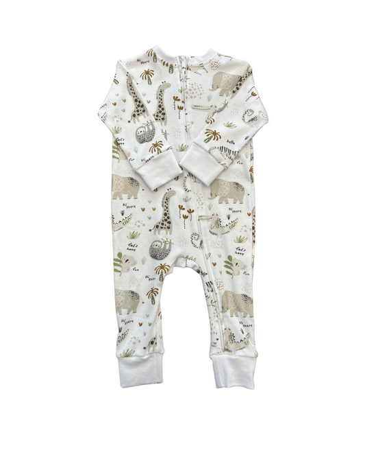 Cuff Romper with No Feet | Hi There White
