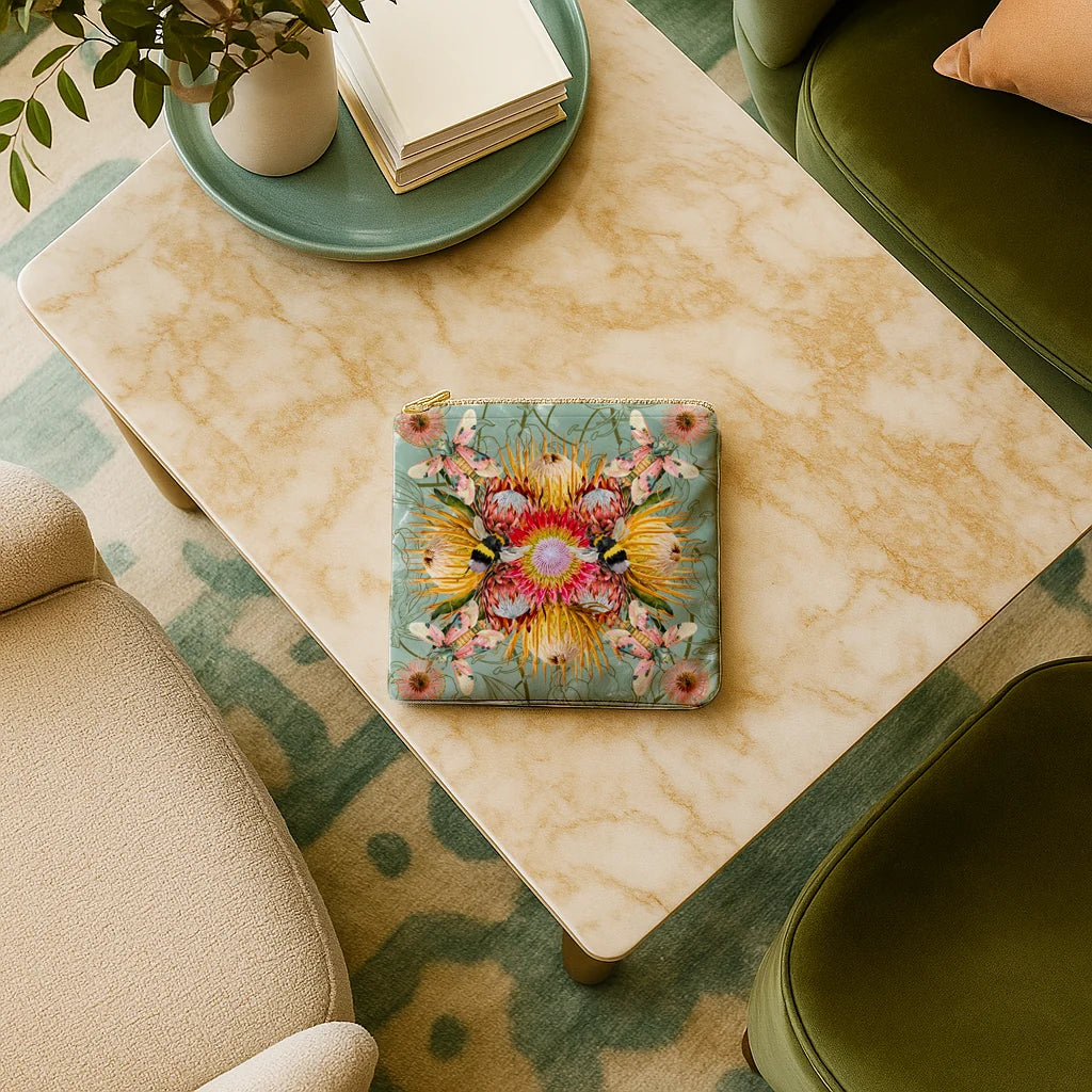 The Protea Bouquet | Coin Purse 13 x 13 cm