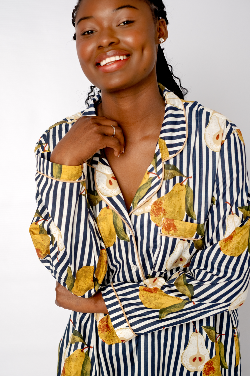 Classic Long Sleeve Sleepshirt | Pears | 100% Cotton