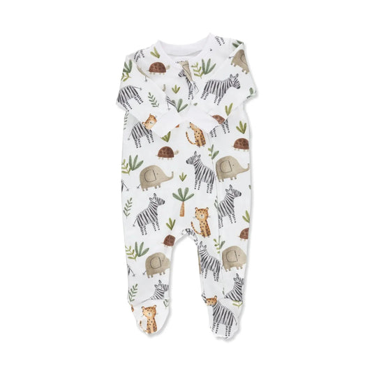 Footy Romper with Feet | Zebra Party