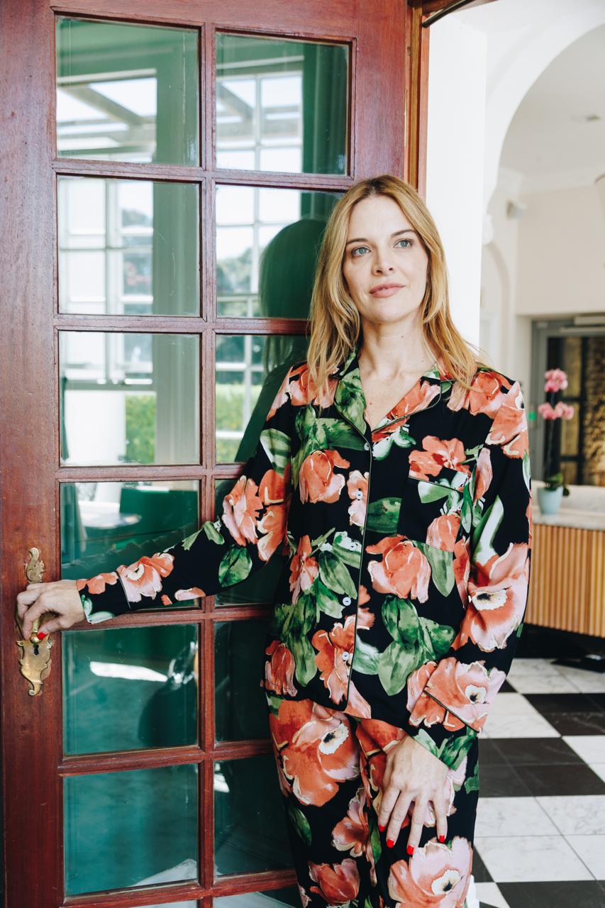 Classic PJ Long Sleeve Top and Long Pant | Dreamy Black Coral | 100% Rayon