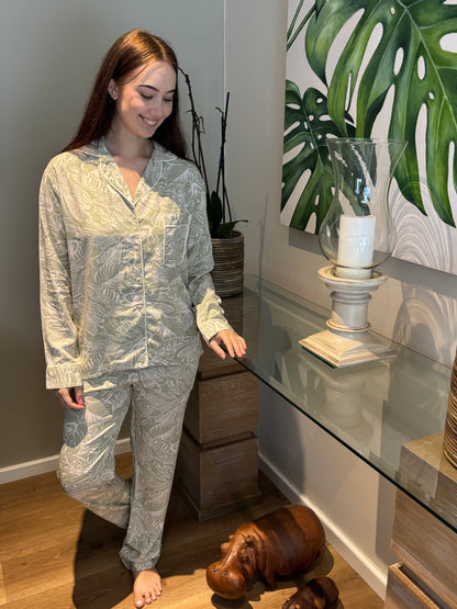 Long Sleeve Top & Pants | Sage Leaf | 100% Rayon