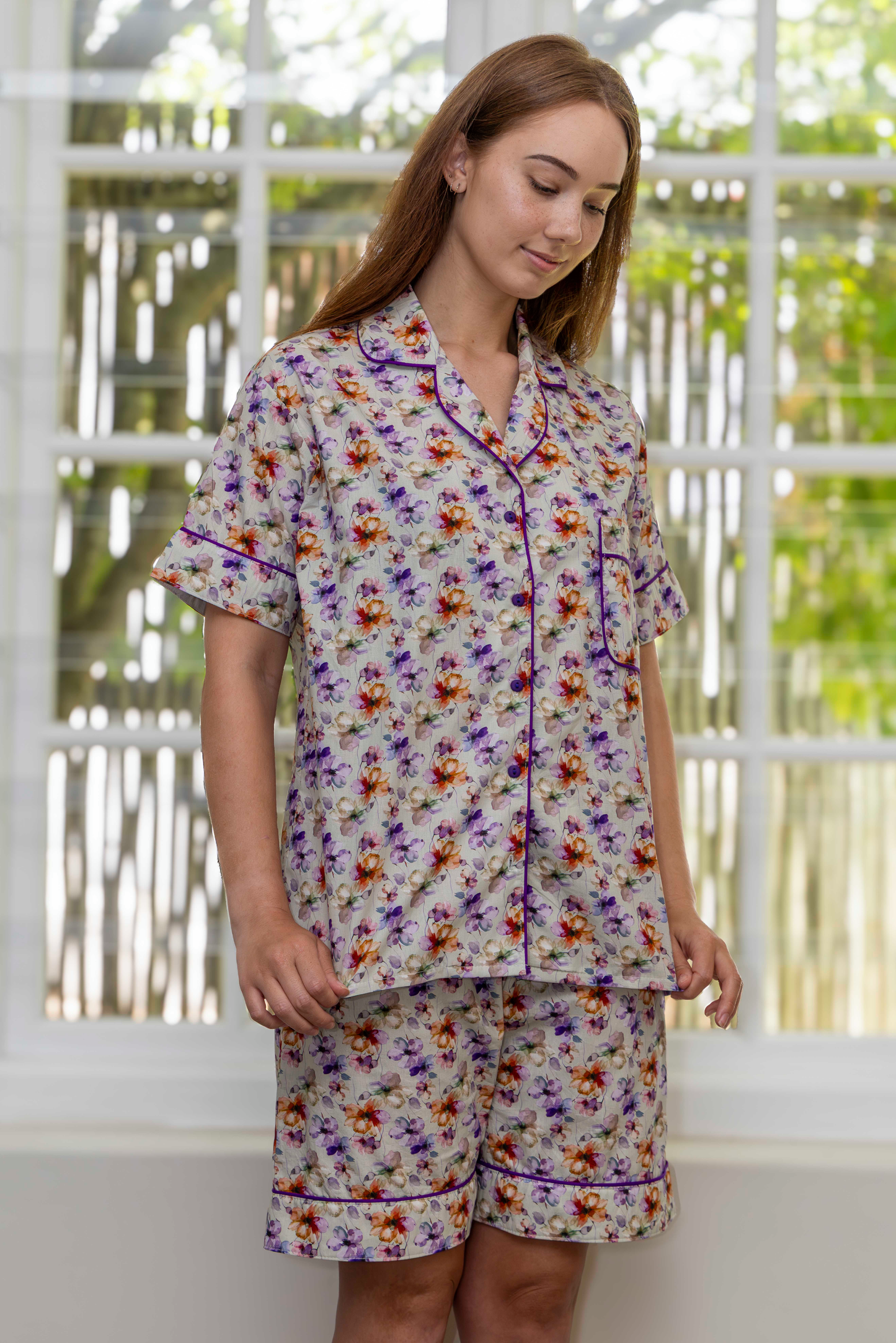 Short Set | Lilac Bloom | 100% Cotton