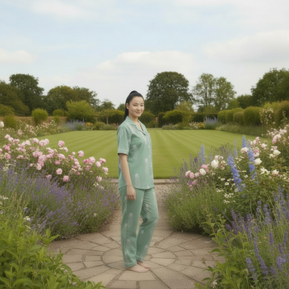 Classic PJ Short Sleeve Top and Long Pant | Mint Leaf | 100% Cotton