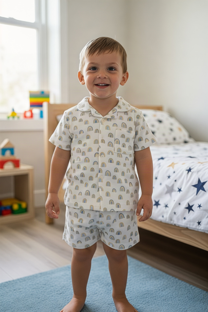 Water Colour Rainbow Classic Kiddies Boys Pjs |