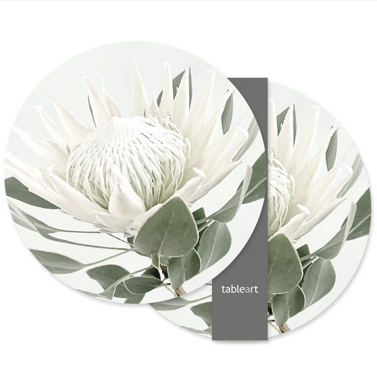 Placemats Round | White King Protea