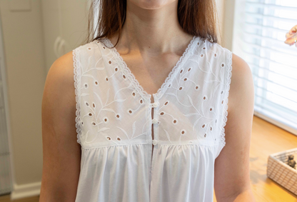 Nightie | Jasmine | 100% Cotton with Anglaise Trim