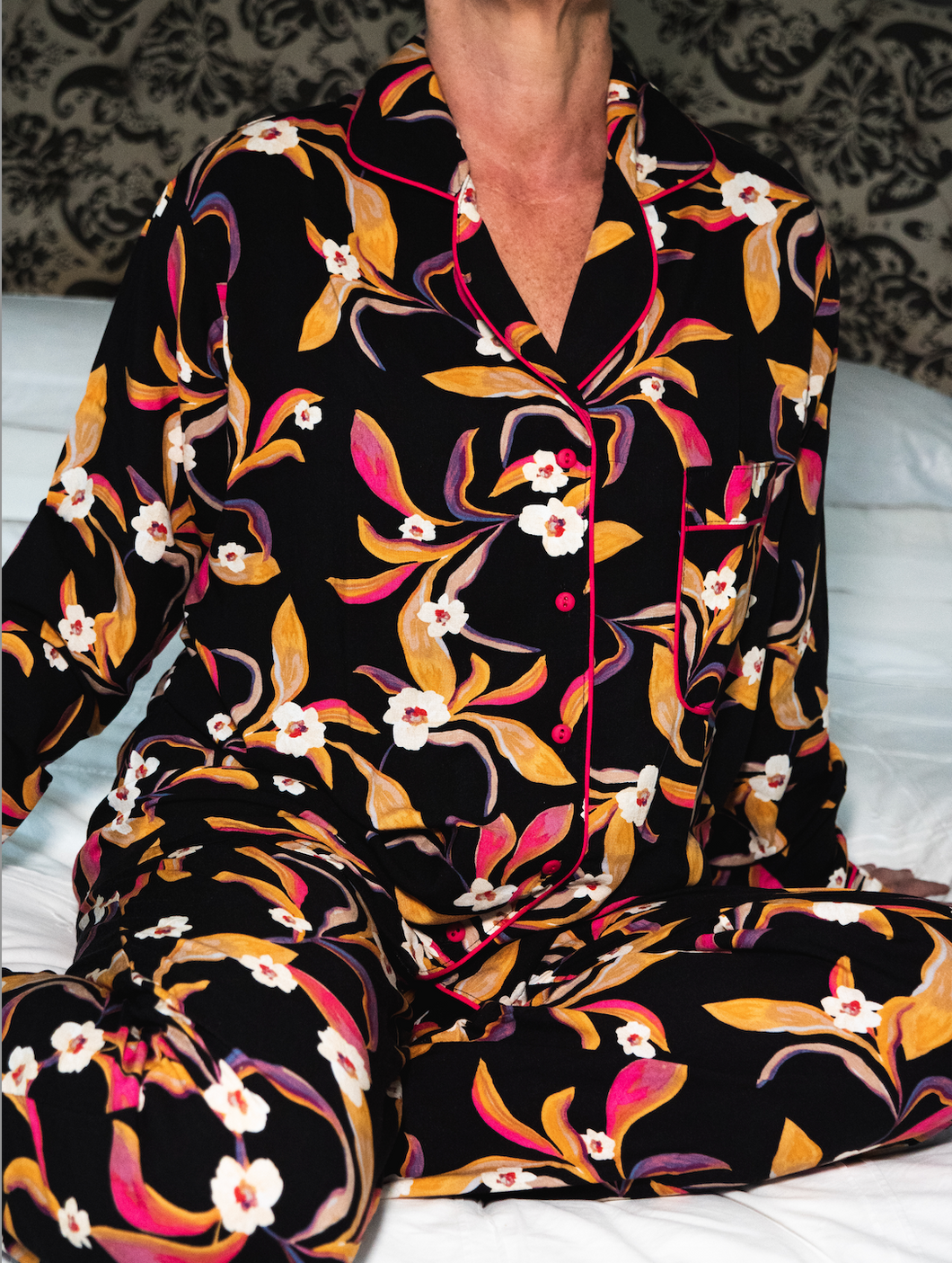 Hullo Gorgeous Classic Rayon Pjs - Long Top & Pant