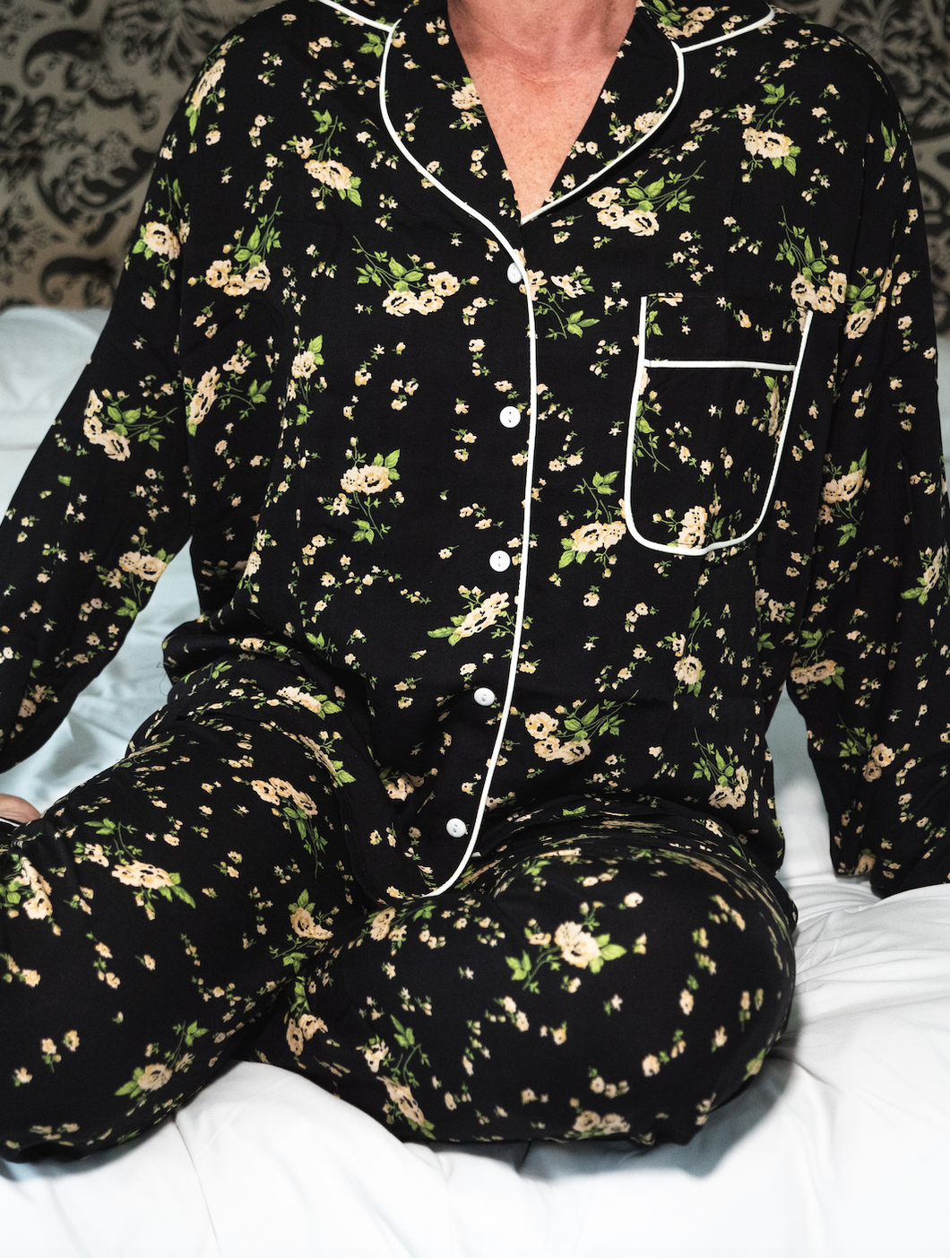 After Dark Classic Rayon Pjs - Long Top & Pant