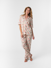 Load image into Gallery viewer, Coral Pomegranate Classic 100% Indian Cotton Pjs - Short Sleeve Top and Long Pant
