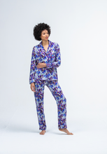 Load image into Gallery viewer, Purple Floral Classic Rayon Pjs - Long Sleeve Top &amp; Long Pant
