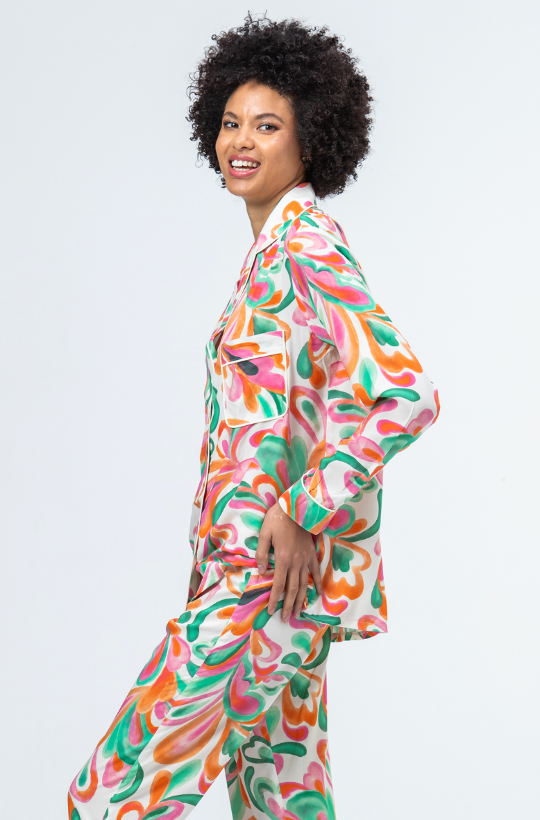 Long Sleeve Top & Pant | Kaleidoscope | 100% Rayon
