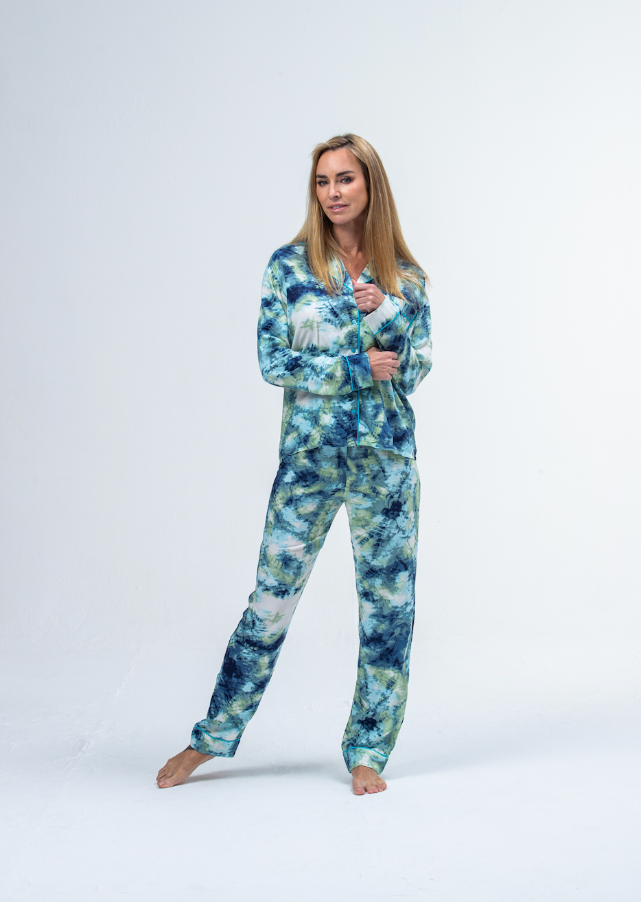 Long Sleeve Top & Pant | Hazy Blue | 100% Rayon