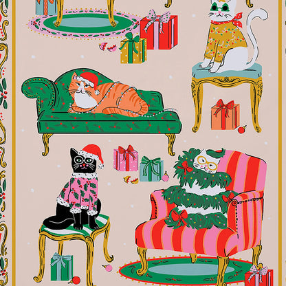 Christmas Cool Cats Tea Towel