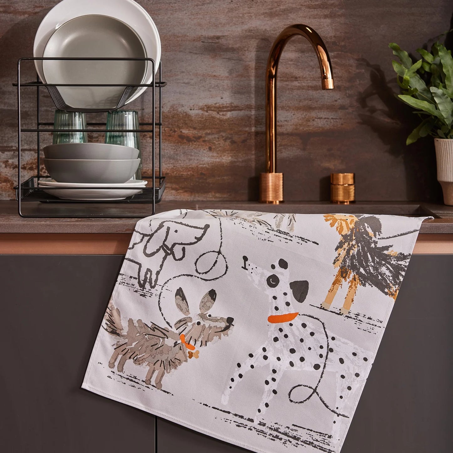 Dogs Days Tea Towel