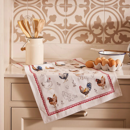 Farm Birds Tea Towel
