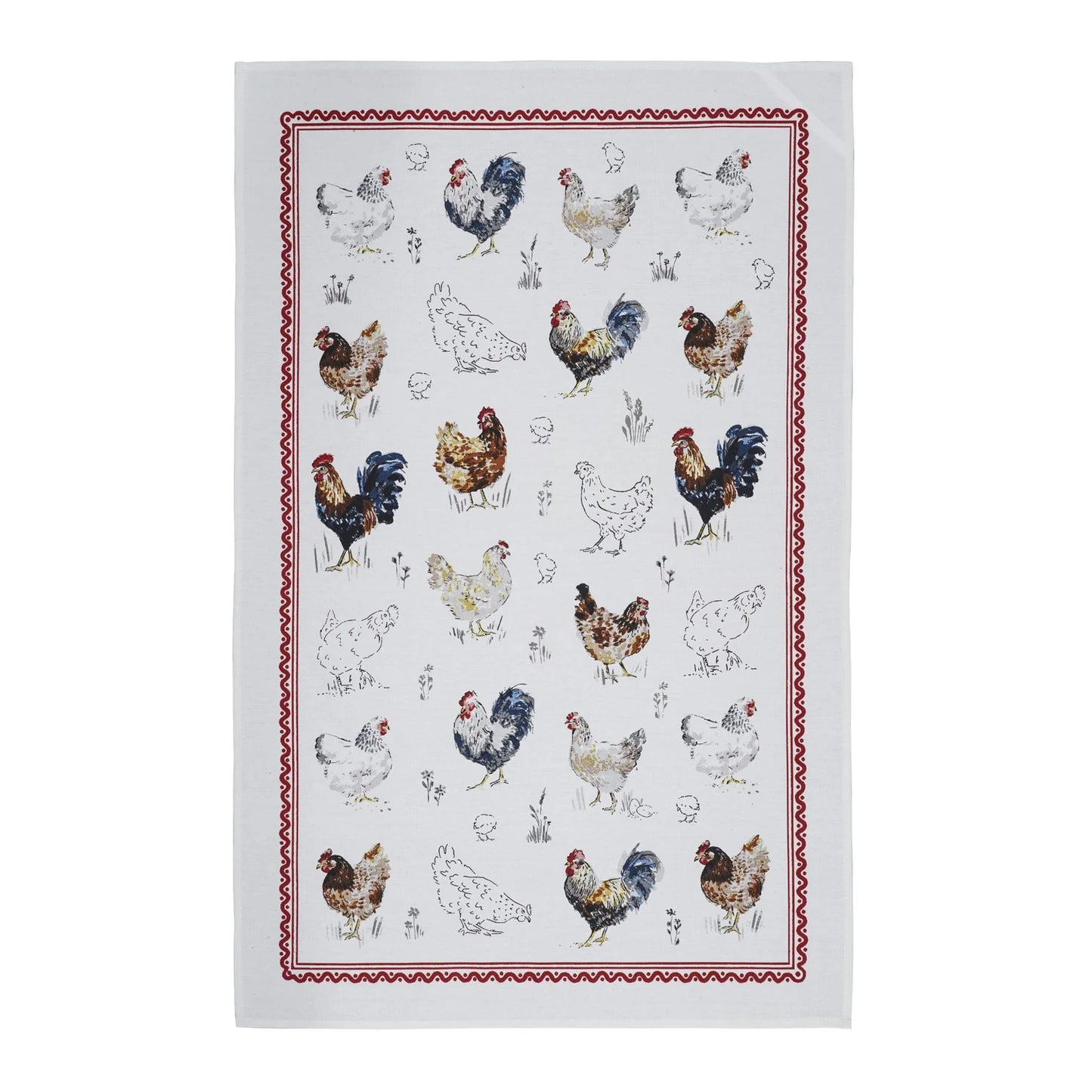 Farm Birds Tea Towel