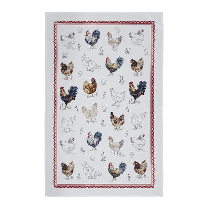 Farm Birds Tea Towel
