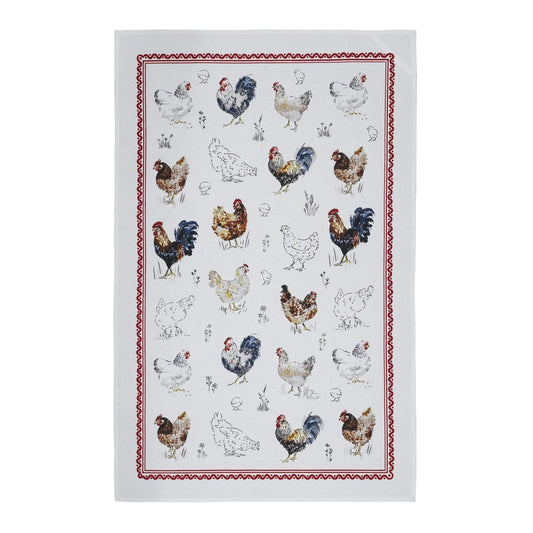 Farm Birds Tea Towel