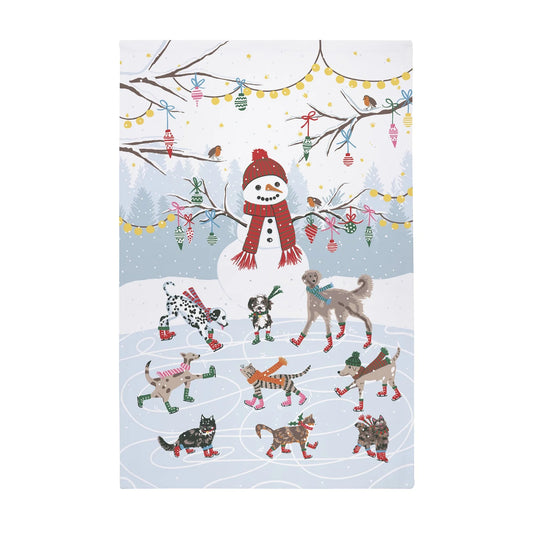 Skating Animals Tea Towel