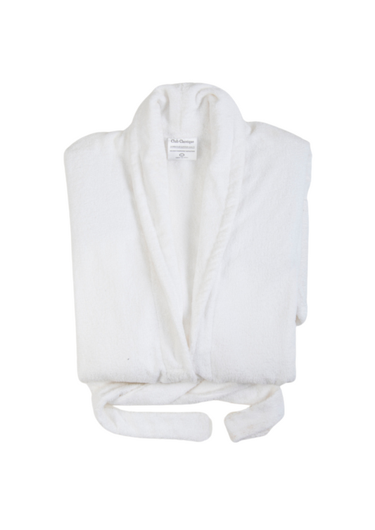 Cotton Velour Gown | White