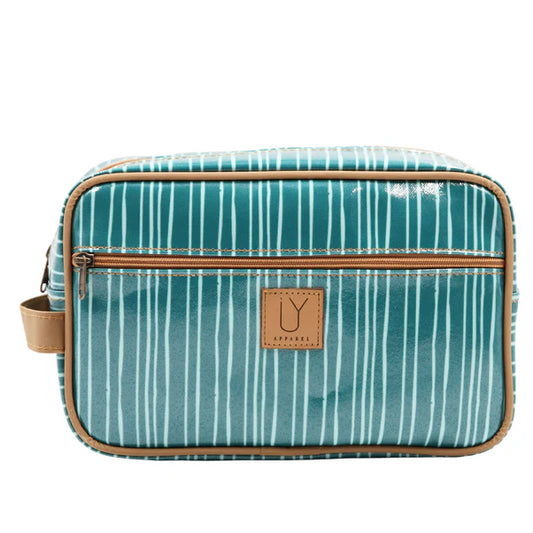 Large Toiletry Bag - Stripes Green