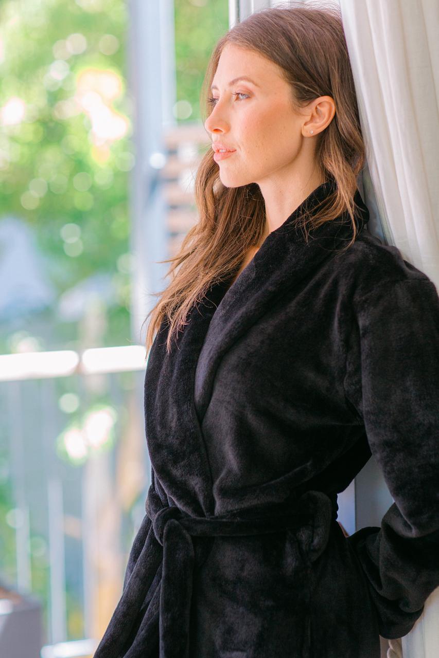 Plush Fleece Waltz Gown Black