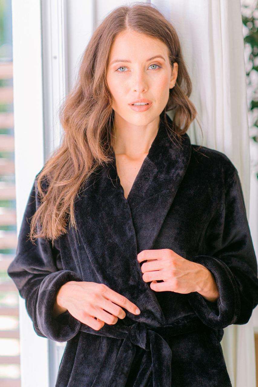 Plush Fleece Waltz Gown Black