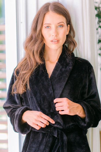 Plush Fleece Waltz Gown Black