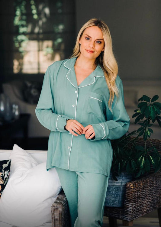 Long Sleeve Top and Long Pant | Sage | 100% Rayon