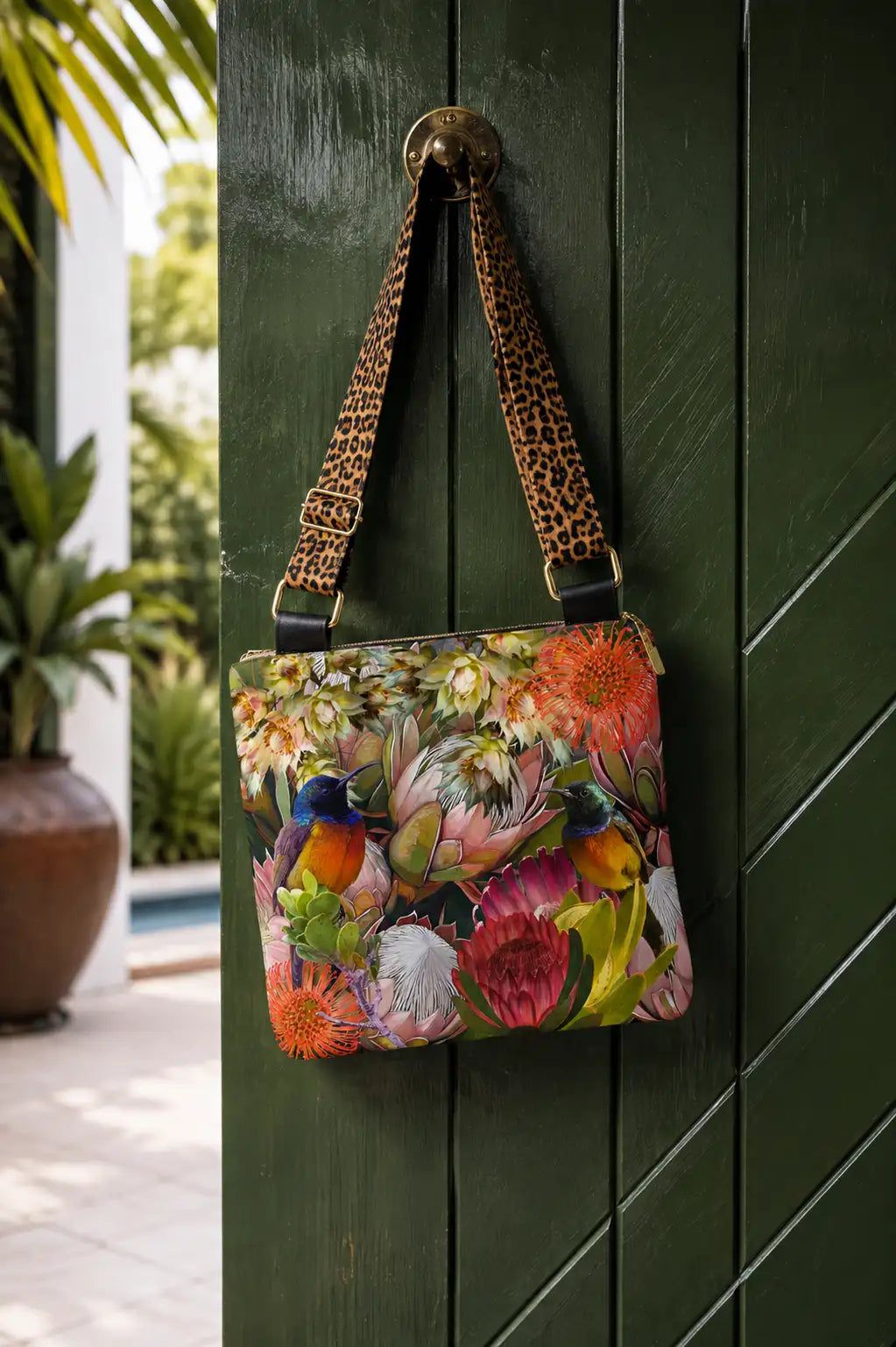 Sunbird and Proteas | Cross Body Bag |21 x 21 cm