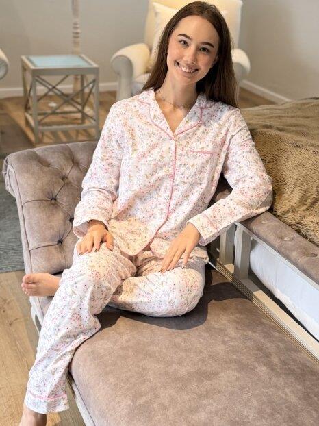 Hazel Pink Floral | 100% Cotton Flannel