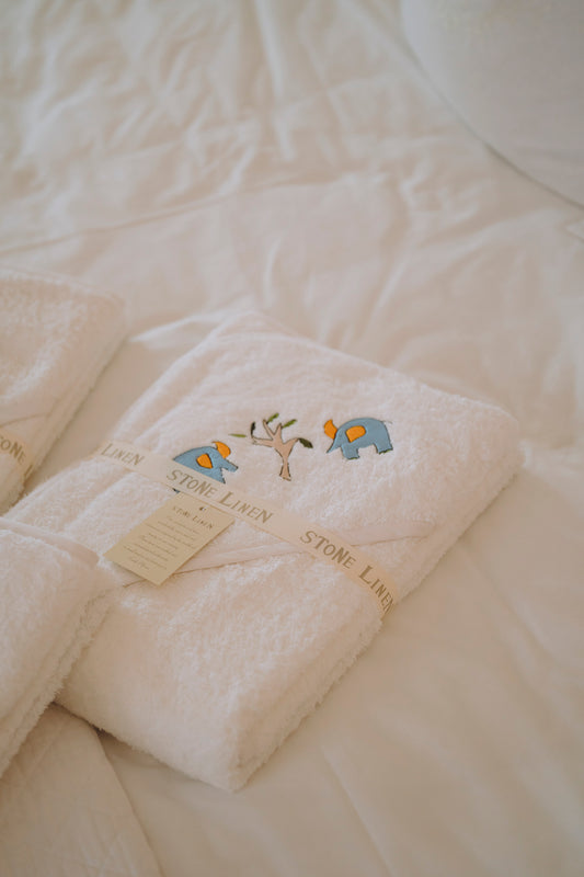 Baby Hooded Cotton Towel | Elephant